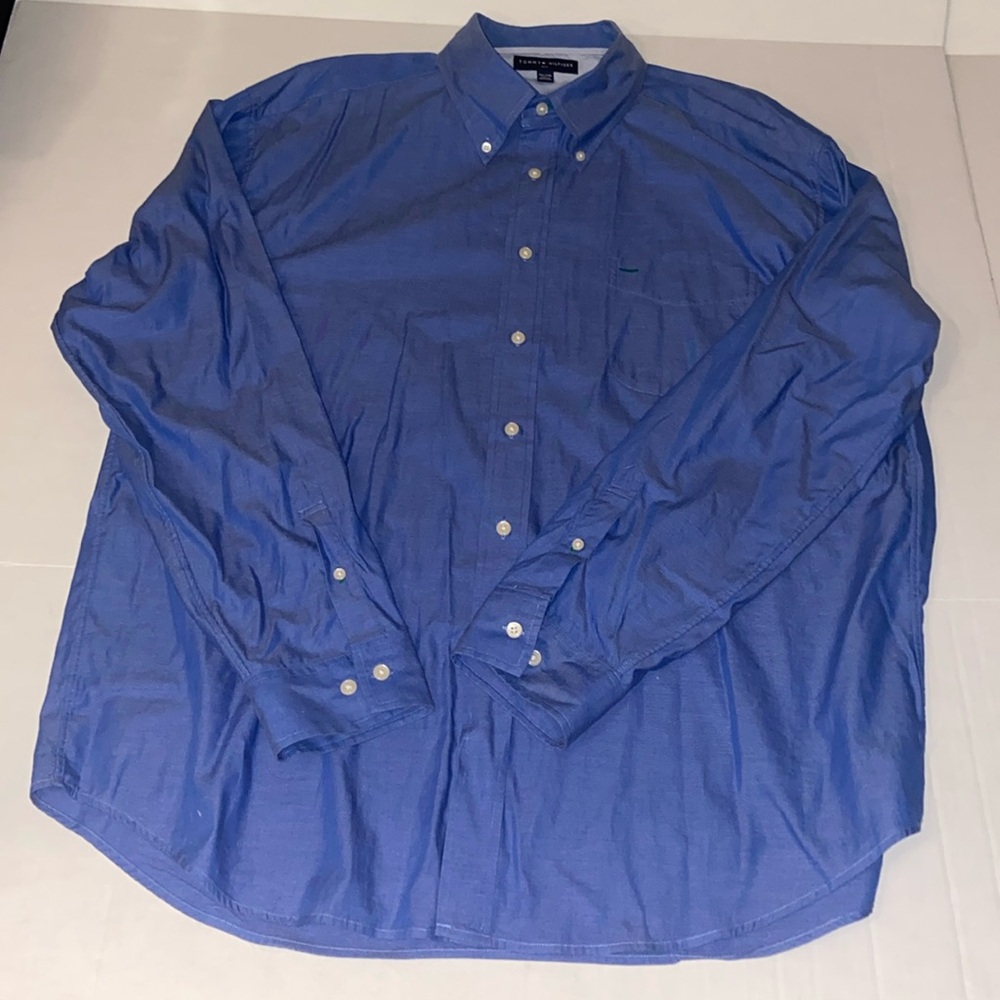 Tommy Hilfiger Men’s Long Sleeve XXL Button Down Blue Shirt